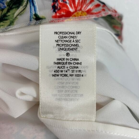 Alice + Olivia Floral Fields Burnout Alves Silk Cold Shoulder Mini Dress Size 2 - Picture 7 of 7